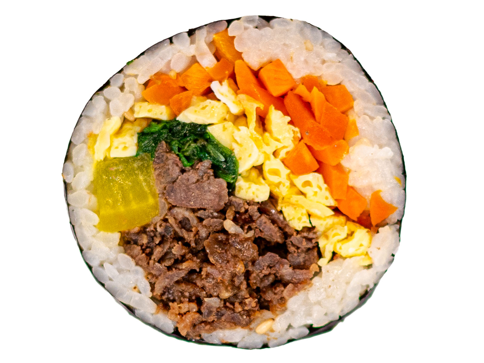 Korean beef bulgogi kimbap — sweet-savory marinated beef and vegetables rolled in seaweed rice