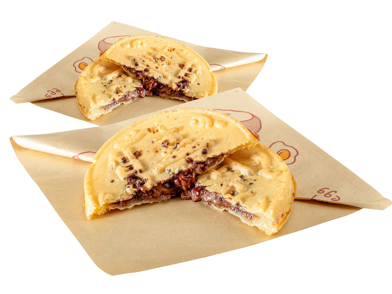 Korean coin bread (dongjeon-bbang) — two warm coin-shaped mini breads, crisp outside and soft inside