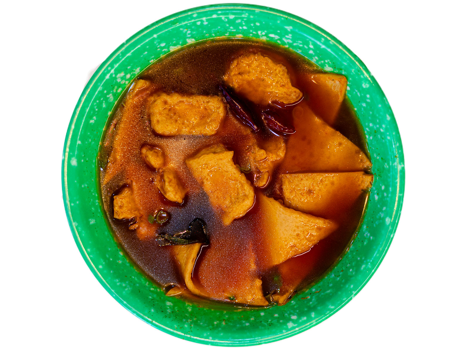 Korean spicy fish cake soup — eomuk skewers in a fiery gochugaru anchovy and kelp broth
