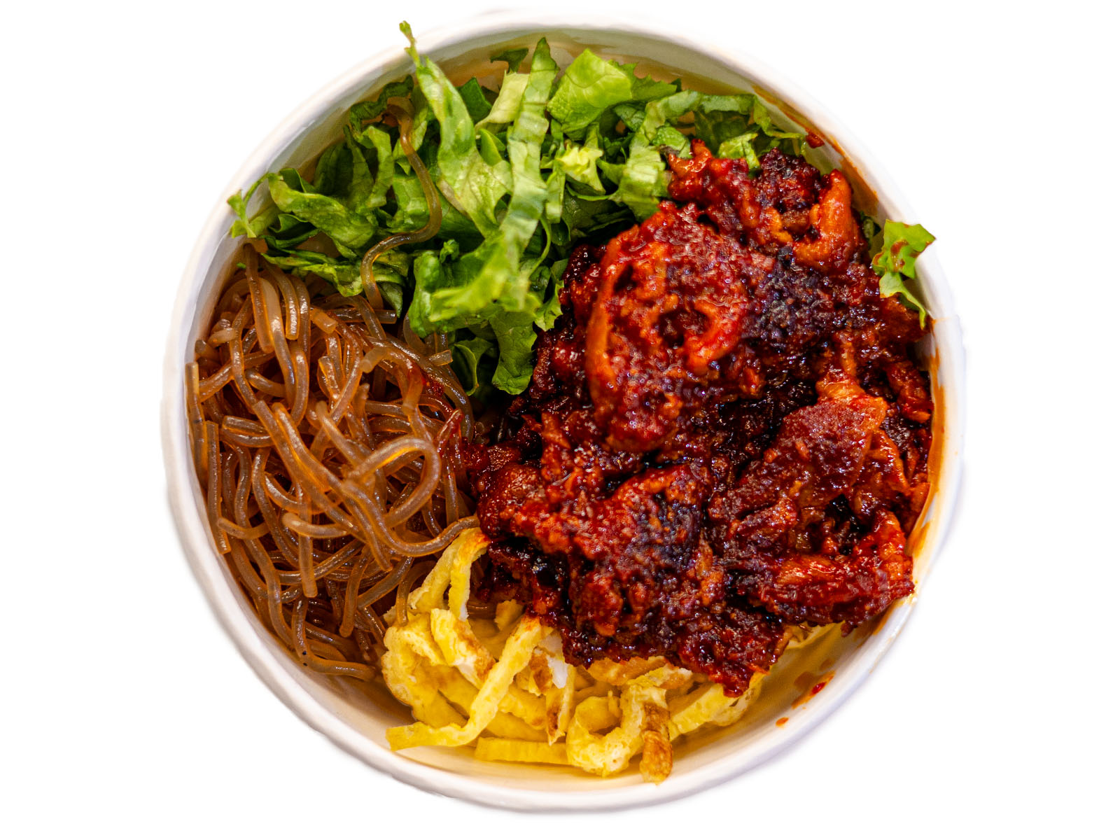 Korean spicy pork bulgogi cupbap — gochujang-marinated pork over rice with pickled vegetables